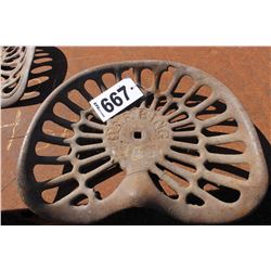 "DEERING" CAST SEAT (SOME DAMAGE)