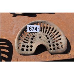 "WESTERN L. ROLLER CO. - HASTINGS, NEB" CAST SEAT