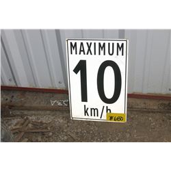 MAX 10 KM/H SIGN