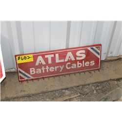 ATLAS BATTERY CABLES METAL DISPLAY RACK WITH HOOKS