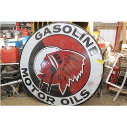 ORIGINAL RED INDIAN GASOLINE MOTOR OILS SINGLE SIDED PORCELAIN SIGN