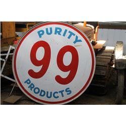 PURITY 99 PRODUCTS PORCELAIN DOUBLE SIDED SIGN & FRAME