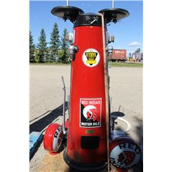 RED INDIAN DOUBLE VISIBLE GAS PUMP