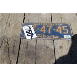 ALBERTA LICENSE PLATE (BLUE/ORANGE)