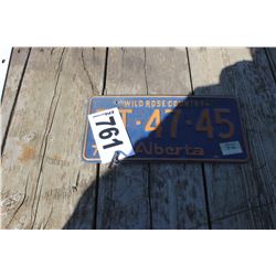 ALBERTA LICENSE PLATE (BLUE/ORANGE)