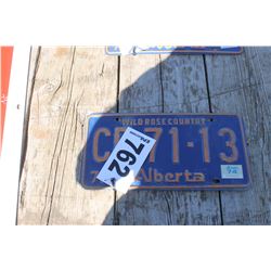 ALBERTA LICENSE PLATE (BLUE/ORANGE)