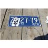 Image 1 : 1972 ALBERTA LICENSE PLATE (BLUE/WHITE)