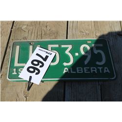 1971 ALBERTA LICENSE PLATE (GREEN/WHITE)
