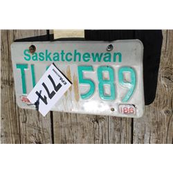 SASKATCHEWAN LICENSE PLATE (GREEN)