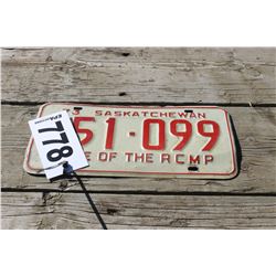 1973 SASKATCHEWAN LICENSE PLATE (RED)
