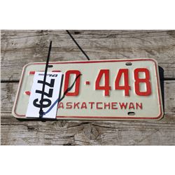 SASKATCHEWAN LICENSE PLATE (RED)