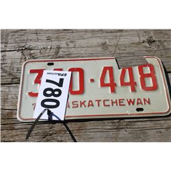 SASKATCHEWAN LICENSE PLATE (RED)