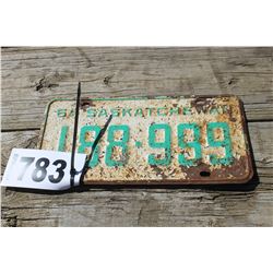 1960 SASKATCHEWAN LICENSE PLATE