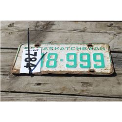1960 SASKATCHEWAN LICENSE PLATE