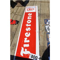 FIRESTONE DOUBLE SIDED METAL SIGN
