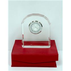 CRYSTAL GLASS STYLE CUSTOMIZABLE DESK CLOCK