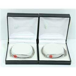 2PK ST. STEEL CUSTOMIZABLE CLASSIC MEDICAL ALERT