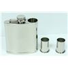 Image 1 : ST. STEEL 6 OZ FLASK W/ 2 SHOT GLASSES