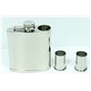 Image 1 : ST. STEEL 6 OZ FLASK W/ 2 SHOT GLASSES