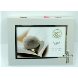 BRUSHED SILVER PHOTO MEMORY BOX W/ 4X6 PHOTO