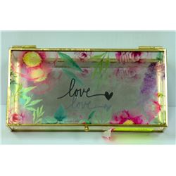FLORAL GLASS "LOVE" GLASS TRINKET BOX