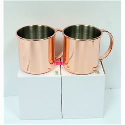 2PK ST. STEEL COPPER PLATED MUGS