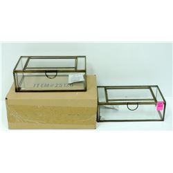 2PK GLASS & COPPER TRINKET BOXES