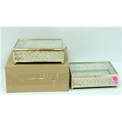 2PK LARGE ORNATE TRINKET BOXES