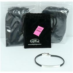 3PK LADIES SLIM ST. STEEL & BLACK LEATHER ID