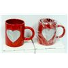 Image 1 : 2PK RED HEART CERAMIC MUGS