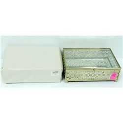 2PK OF LARGE ORNATE GLASS TRINKET BOXES