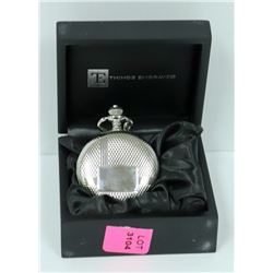 SILVER TEXTURED BORDER POCKET WATCH