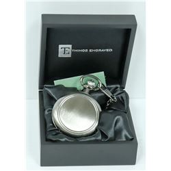 GUN METAL POCKET WATCH W/ RIM