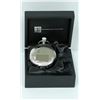 Image 1 : SILVER W/ SQUARE BLACK QUARTZ POCKET WATCH