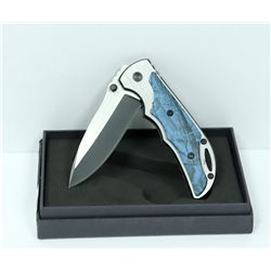 BLUE CAMO HANDLE POCKET KNIFE