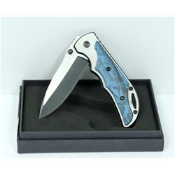 BLUE CAMO HANDLE POCKET KNIFE