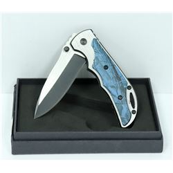 BLUE CAMO HANDLE POCKET KNIFE