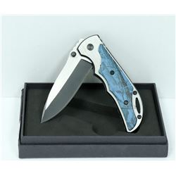 BLUE CAMO HANDLE POCKET KNIFE