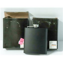 2PK ST. STEEL BLACK MATTE PAINTED 6 OZ FLASKS