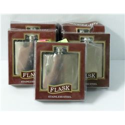 5PK ST. STEEL 5 OZ HIP FLASKS