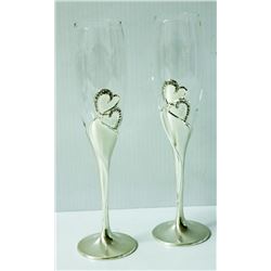 EVERLASTING CHAMPAGNE FLUTES W/ CRYSTALS