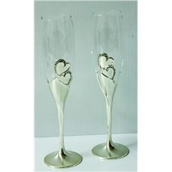 EVERLASTING CHAMPAGNE FLUTES W/ CRYSTALS