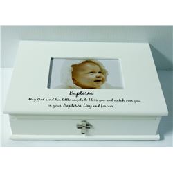 WHITE BAPTISM KEEPSAKE BOX