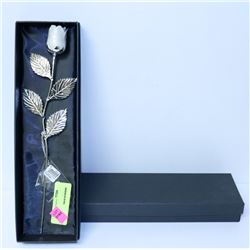 2PK  SILVER PLATED WHITE ROSES