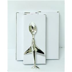 3PK SILVER FINISHED BABY AIRPLANE SPOONS