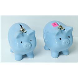 2PK OF BABY BLUE "PIGGY" BANKS
