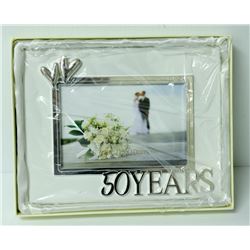 6 X 4 "50 YEARS" WHITE PHOTO FRAME