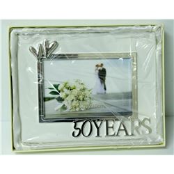 6 X 4 "50 YEARS" WHITE PHOTO FRAME