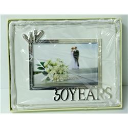 6 X 4 "50 YEARS" WHITE PHOTO FRAME