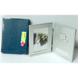 2PK 4 X 6 HINGED "HEARTS" ENGRAVABLE PHOTO FRAMES